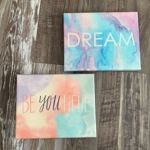 Sparkly wall art with motivational sayings